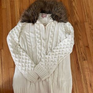 SHOW ME YOUR MUMU SUN VALLEY PULLOVER CREAM FAUX FUR